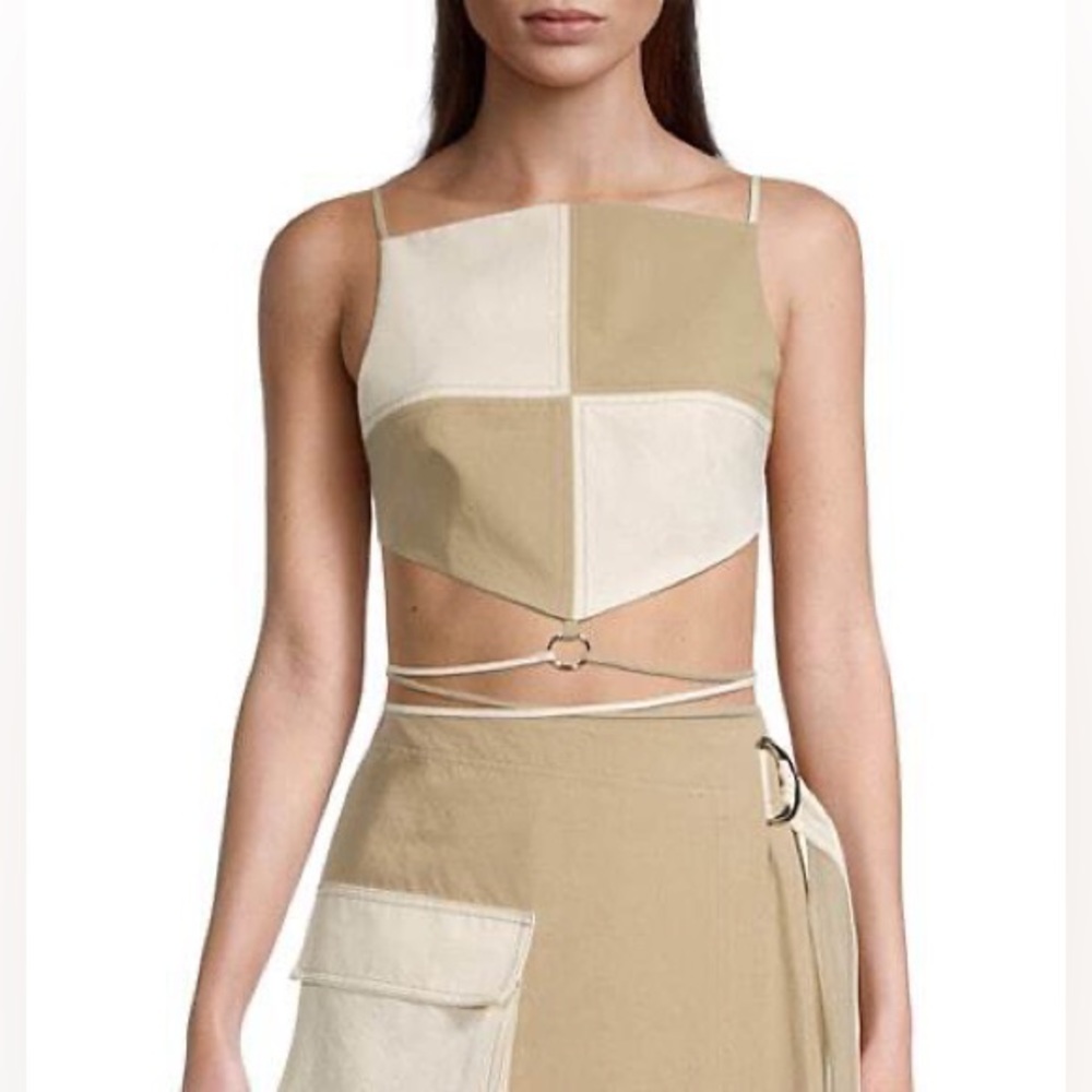 BEC AND BRIDGE checkered tie crop top